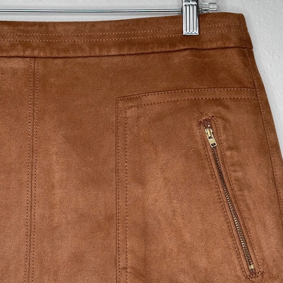 Ann Taylor LOFT Faux Suede Casual Skirt, Brown, Size 10 - Picture 9 of 9